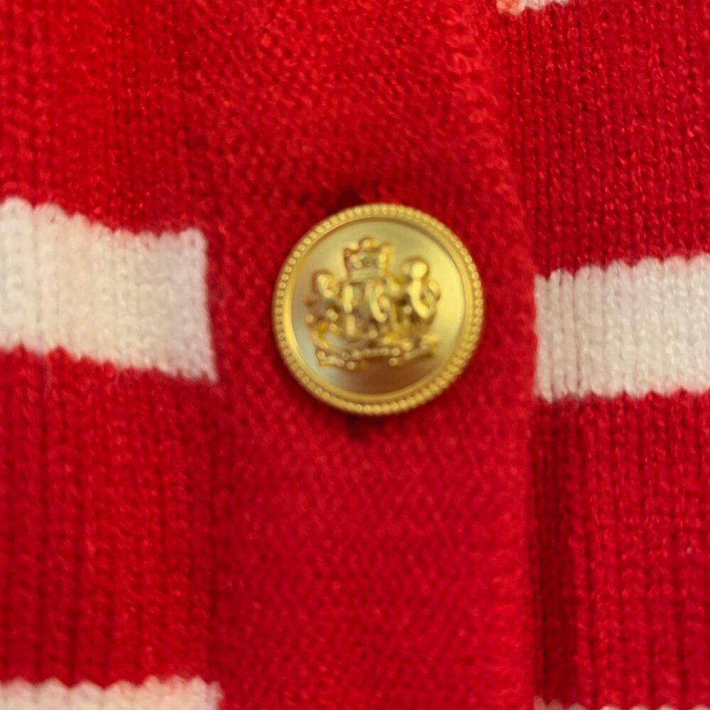 NWT LILLUSORY RED & WHITE STRIPE CARDIGAN SM - Picture 4 of 9